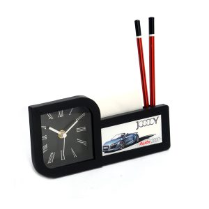 Table Clock with Pad and Pen Holder