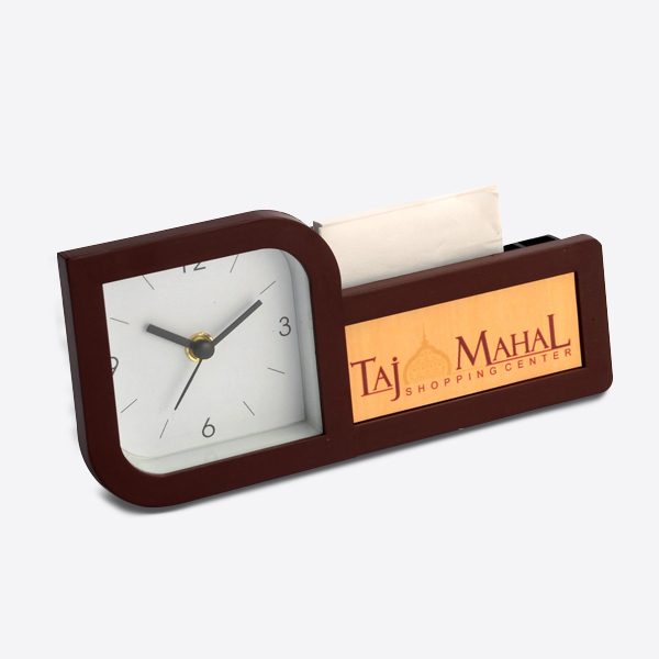 Table Clock with Pad and Pen Holder 2