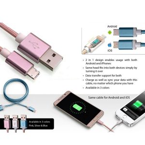 Two Side Cable for IPhone & Android