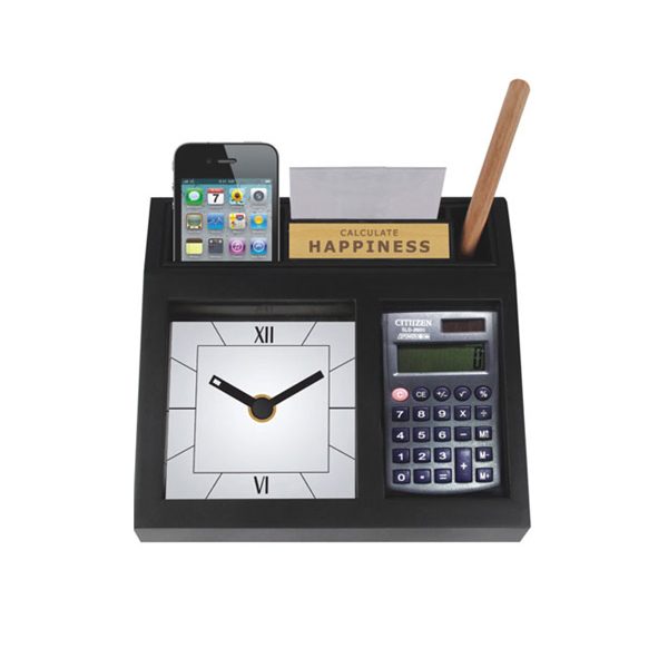 Corporate-Table-Top-with-Clock,-Calculator,-Pen-&-Pad