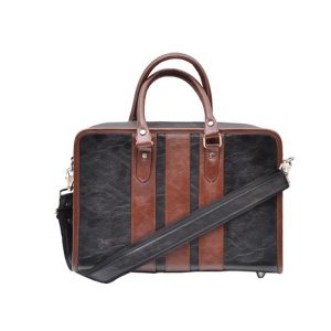 Black-Leatherette-with-Three-Stripes-Bag