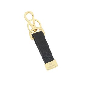 Golden-Finish-Metal-&-Leather-Strip-Key-Chain
