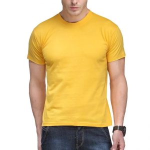 Men-Round-neck-Yellow-Dryfit-Polyester-T-Shirt-1